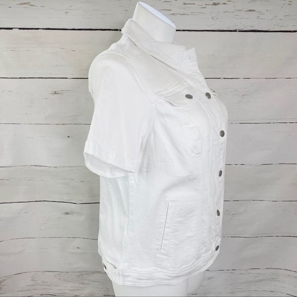 NWT Westport White Stretchy Jean Jacket - Picture 4 of 8